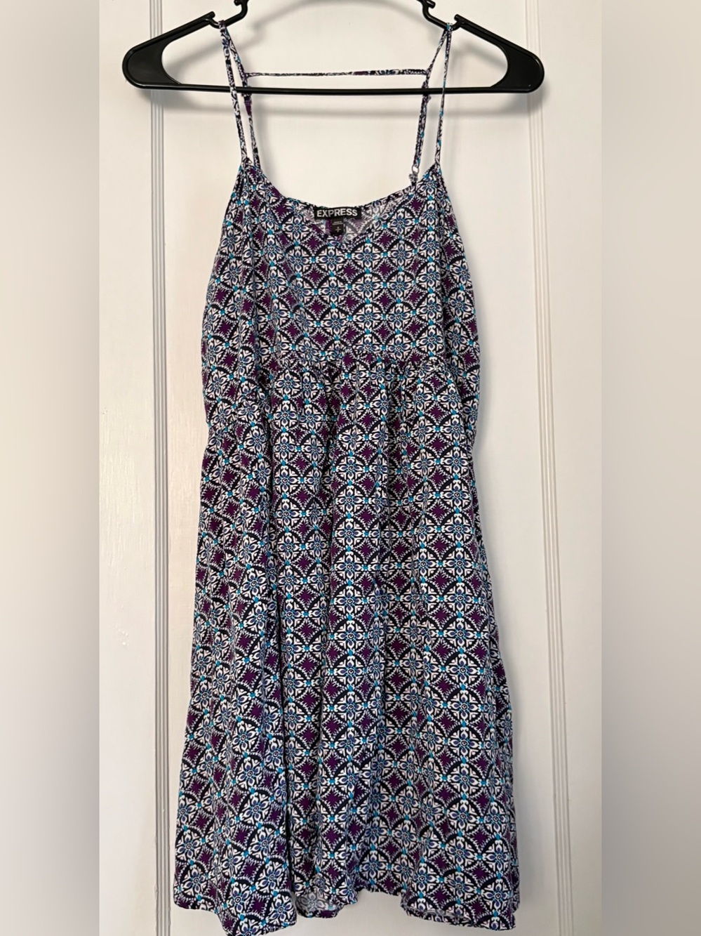 Express Women’s Geometric Print Cami Mini Dress  Adjustable Straps Sz: Small